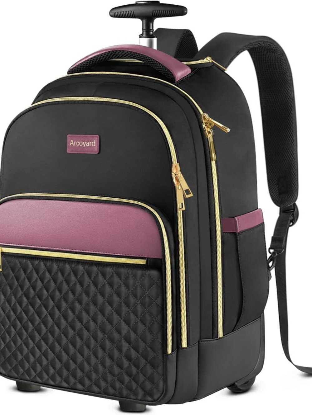 Rolling Backpack for Women, 17 Inch Laptop Backpack With Wheels for Adults, Larg